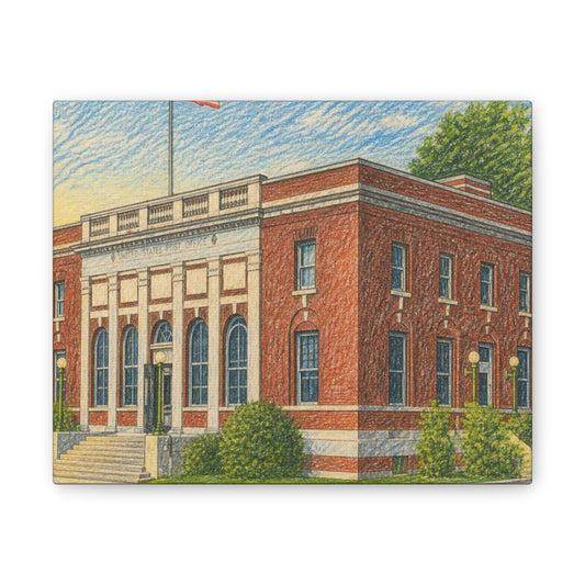 Old Post Office Art - Stretched Wall Art