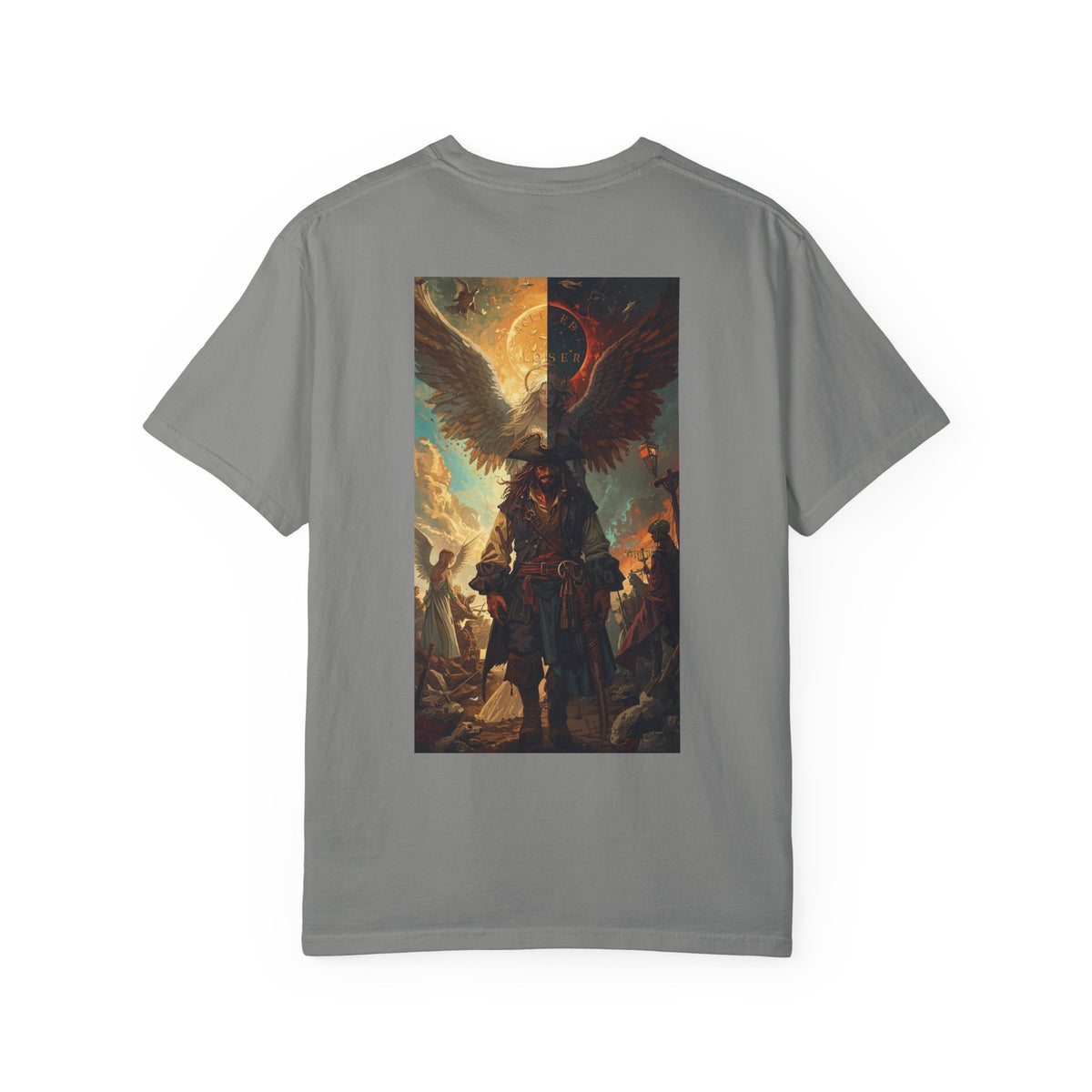 Epic Fantasy Adventure Graphic T-Shirt - Unisex, Comfortable Tee, Unique Gift for Fans, Perfect for Conventions, Everyday Wear in granite color.