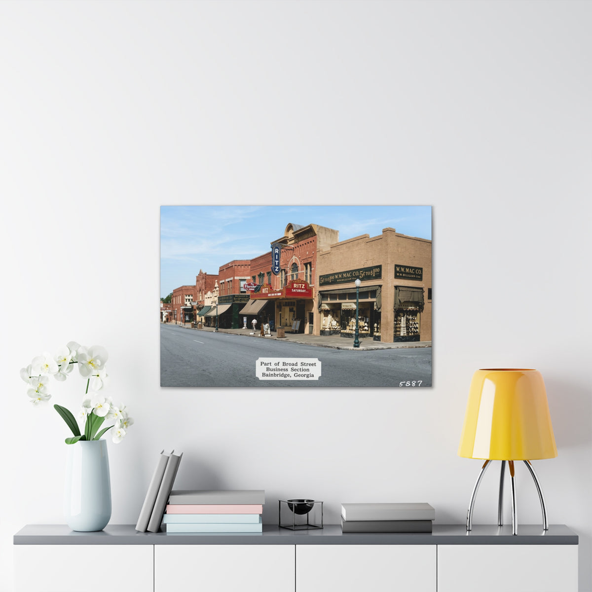 Bainbridge Georgia, Broad Street Main Street Canvas Vintage Wall Art