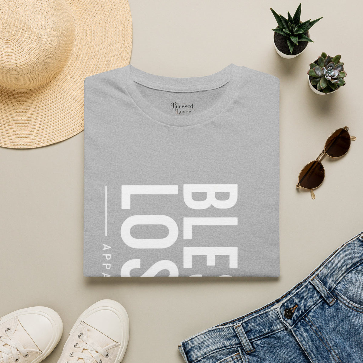 Blessed Loser T-Shirt | Vertical Bold Text Graphic Tee