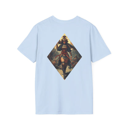 T-Shirt — "Blessed Loser" Minimal Chest Logo Tee featuring a striking diamond graphic on a light blue background.