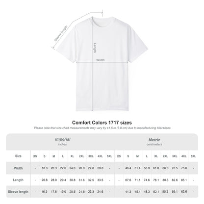 Blessed Loser T-Shirt — Vintage Samurai Triangle Back Print size chart with dimensions for optimal fit.