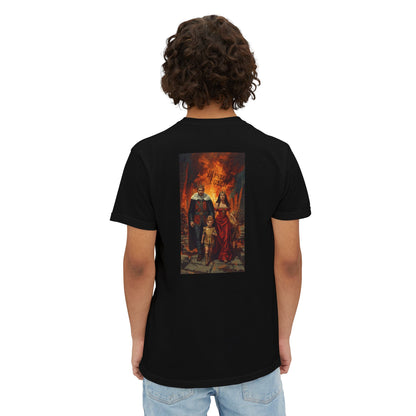 Bridge Burn Pocket T-Shirt - Blessed Loser showcasing vintage artwork on a relaxed unisex fit, perfect for casual outings.