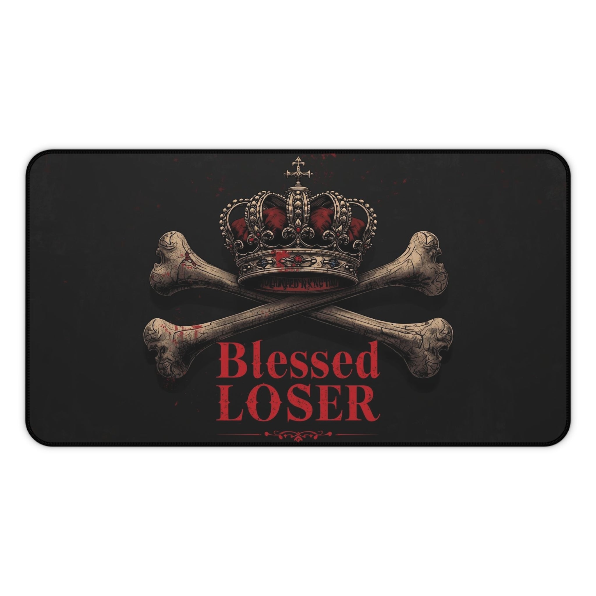 Crown Skull Desk Mat - Blessed Loser Gaming Mouse Pad