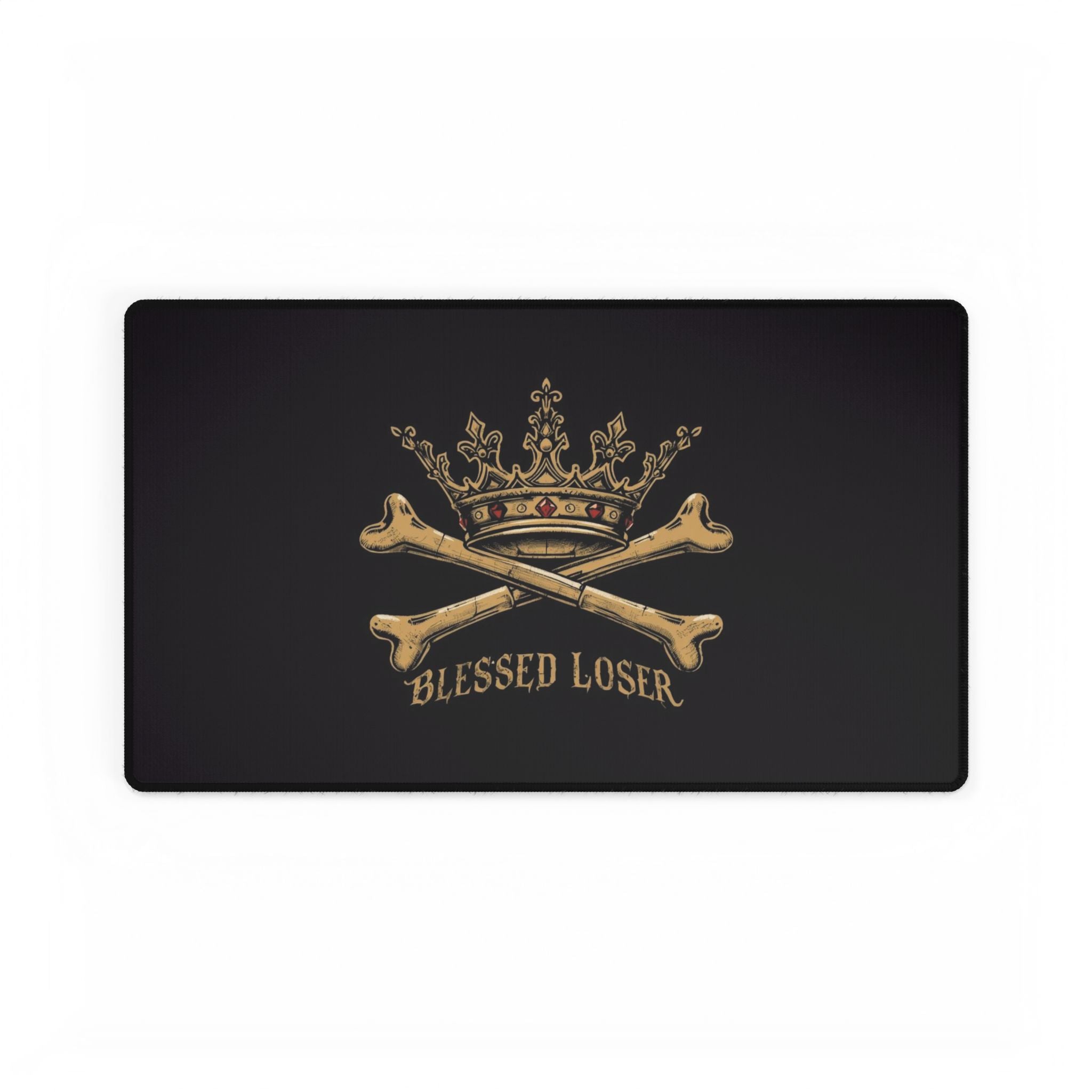 Crown & Bones Desk Mat - Blessed Loser Vintage gaming pad