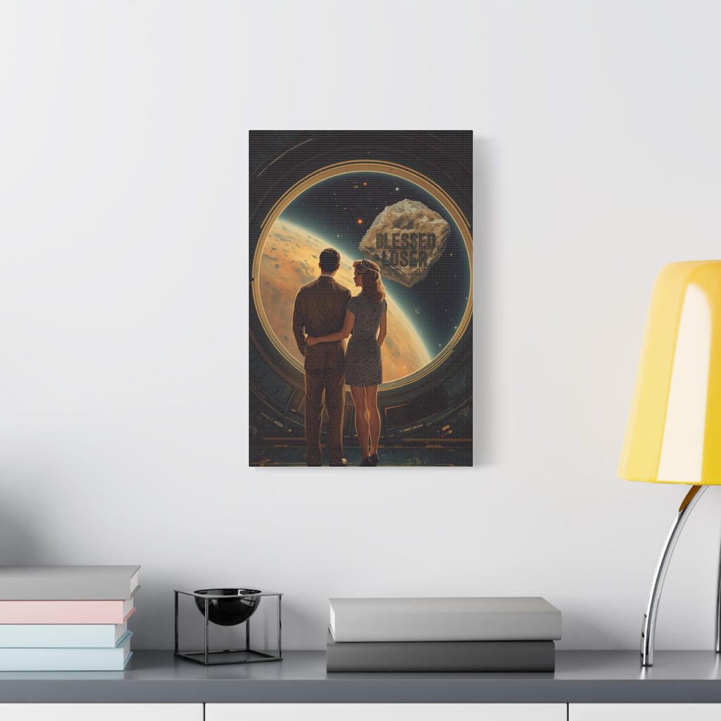 Blessed loser Canvas Wall Art, Retro Couple