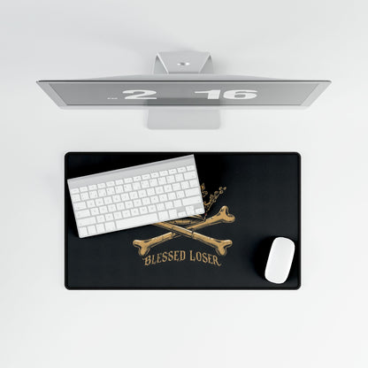 Crown & Bones Desk Mat - Blessed Loser Vintage gaming pad