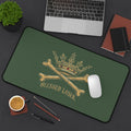 Blessed Loser Desk Mat — Crown & Crossbones Green Gaming/Office Mouse Pad