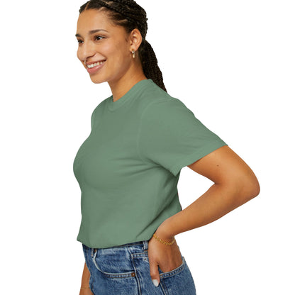Blessed Losers Garment-Dyed T-Shirt, Comfort colors worn by a smiling woman in a casual green t-shirt.