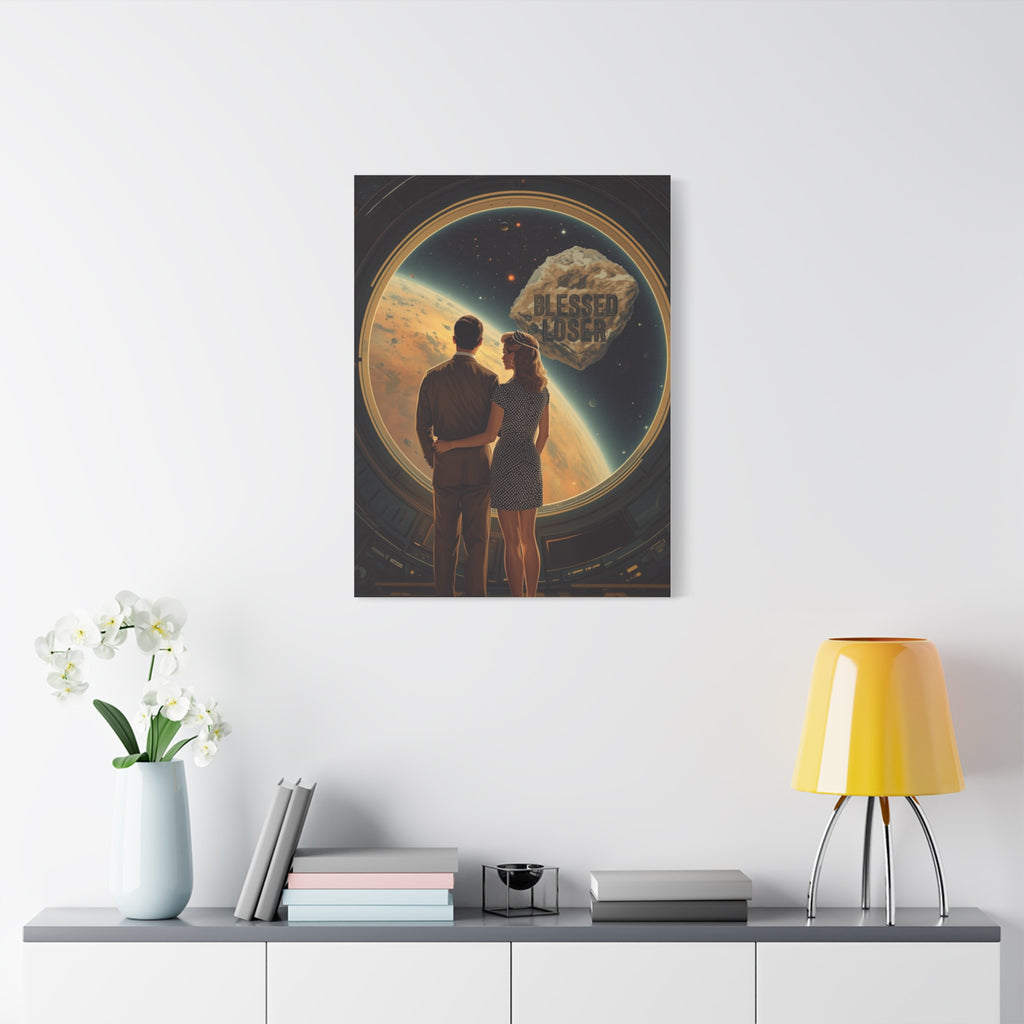 Blessed loser Canvas Wall Art, Retro Couple