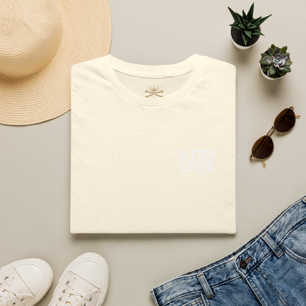 T-Shirt — "Blessed Loser" Minimal Chest Logo Tee