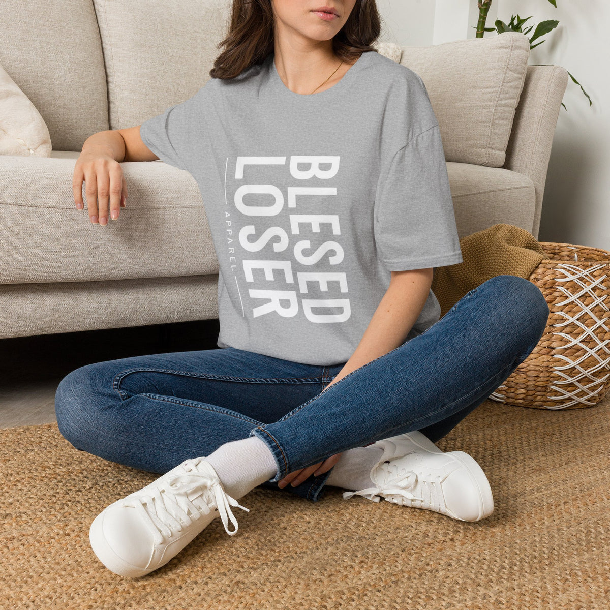 Blessed Loser T-Shirt | Vertical Bold Text Graphic Tee