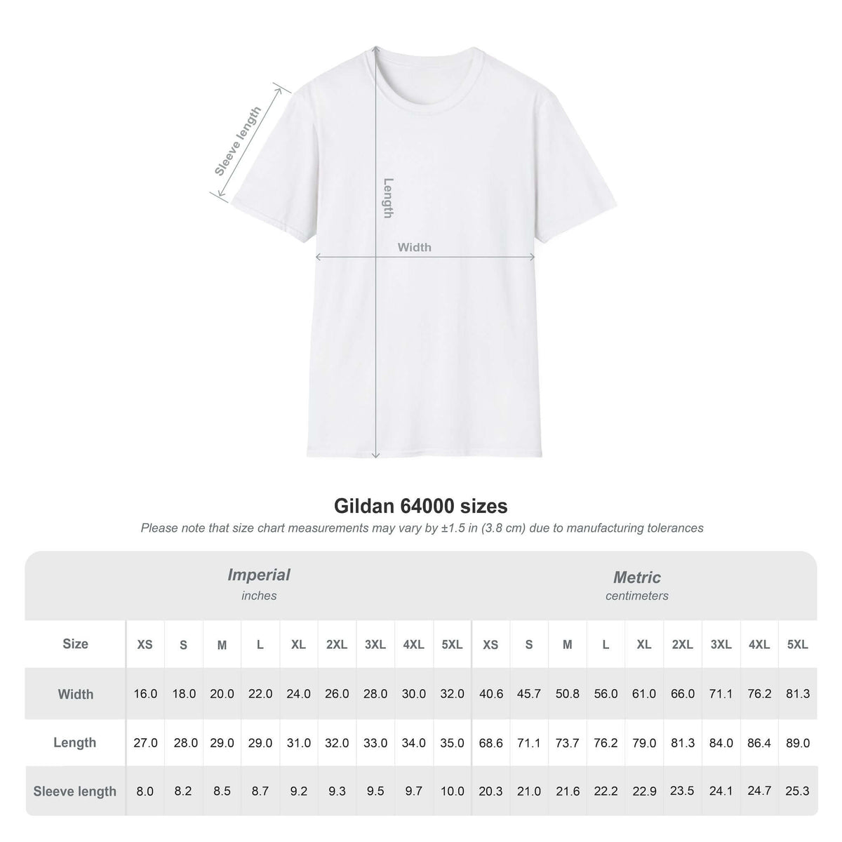 Soccer Dad T-Shirt — Retro Soccer Dad Tee, Father’s Day Gift size chart with measurements in inches and centimeters.