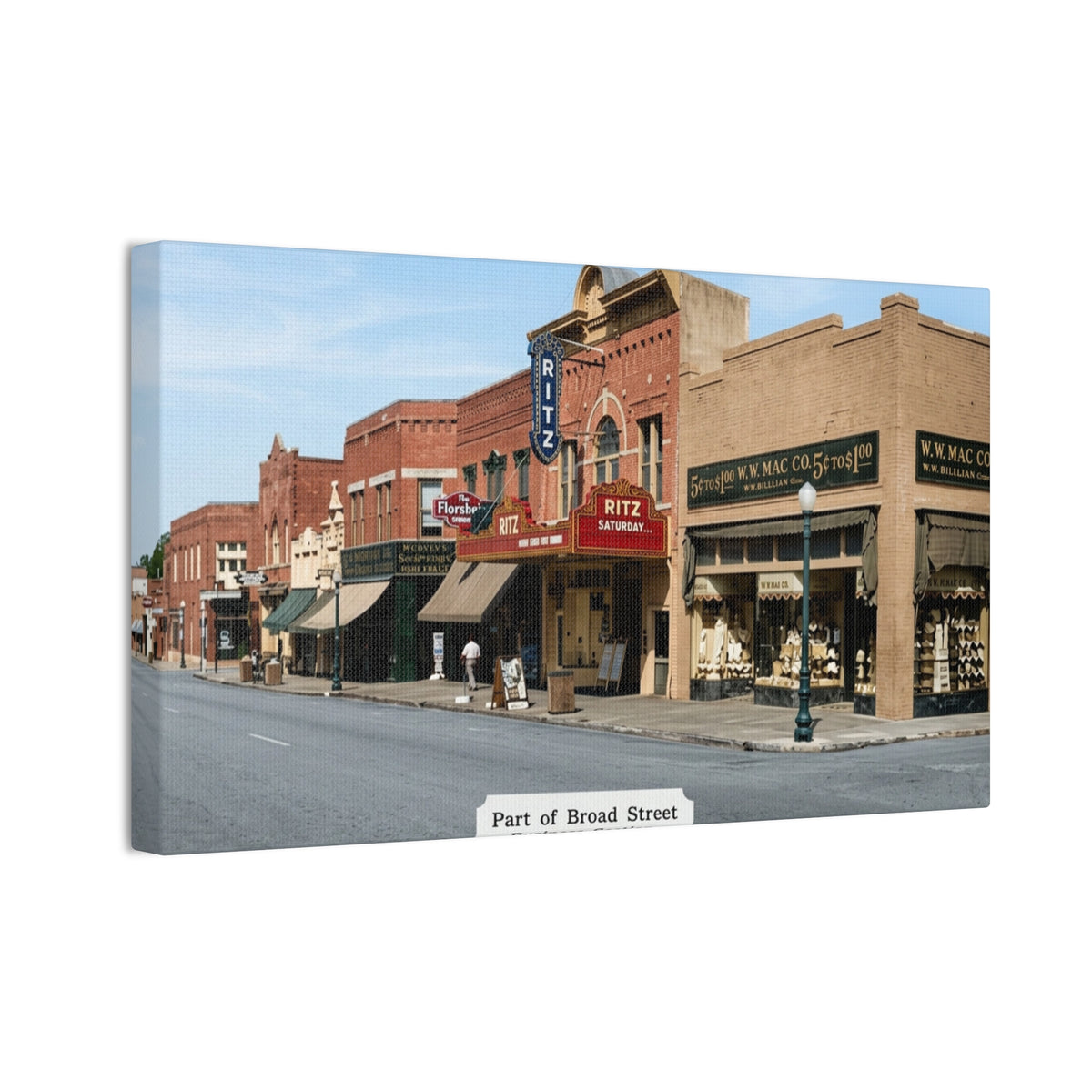 Bainbridge Georgia, Broad Street Main Street Canvas Vintage Wall Art