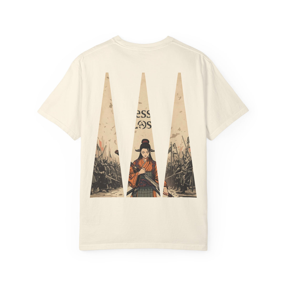 Blessed Loser T-Shirt — Vintage Samurai Triangle Back Print featuring a vintage illustration on an ivory tee.
