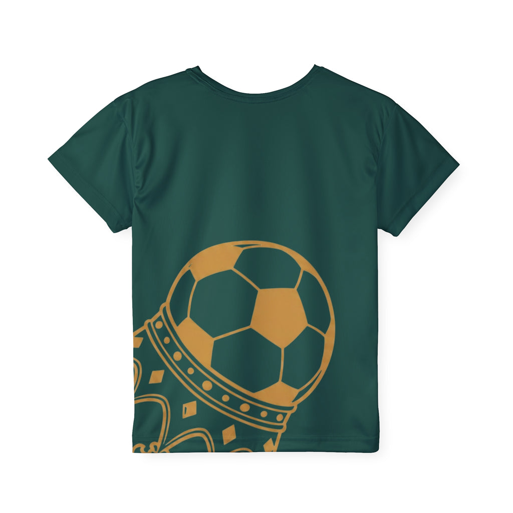 Kids Soccer Jersey — Green Royal Crown Football Tee