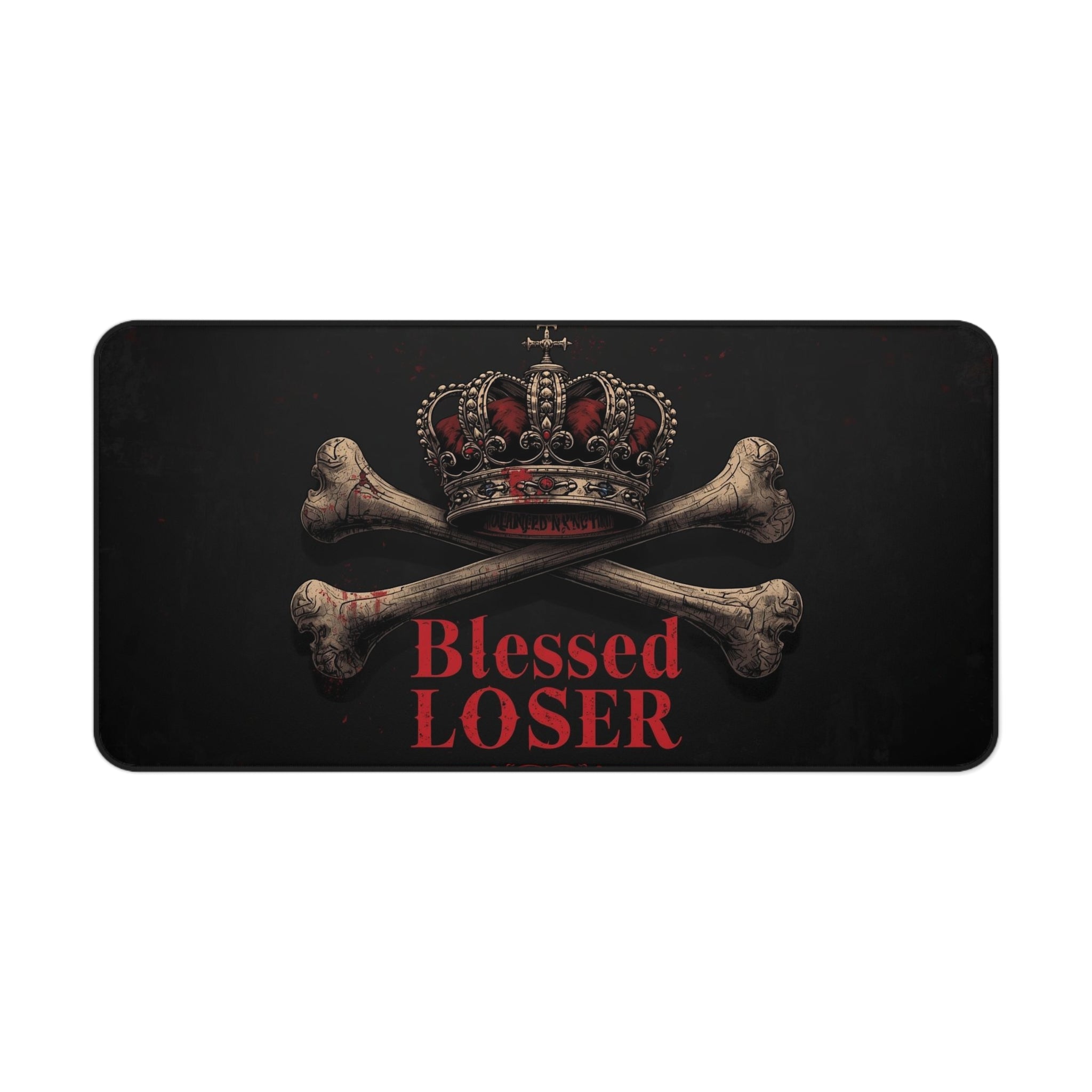Crown Skull Desk Mat - Blessed Loser Gaming Mouse Pad