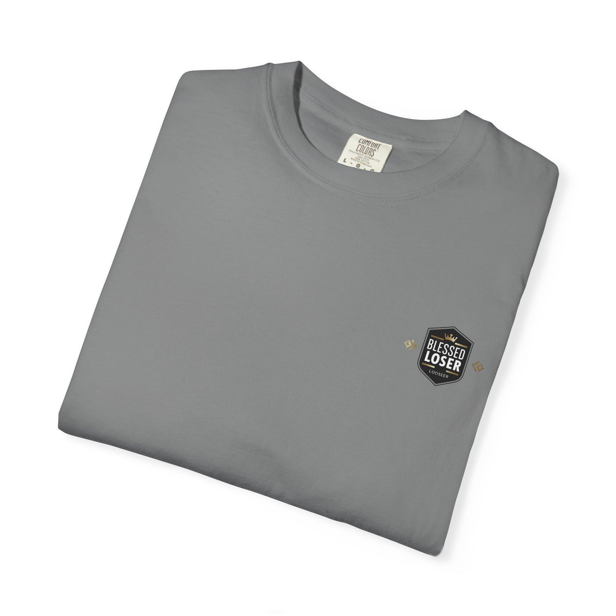 Hells bells Tshirt, Blessed Loser in gray with stylish logo, perfect for casual wear.
