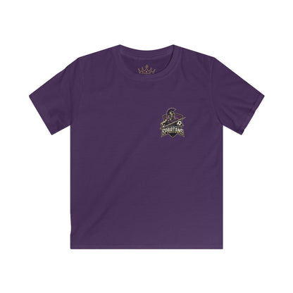 Kids Tee — South Georgia Spartans Soccer Logo Shirt featuring a Spartan mascot graphic and a classic fit.