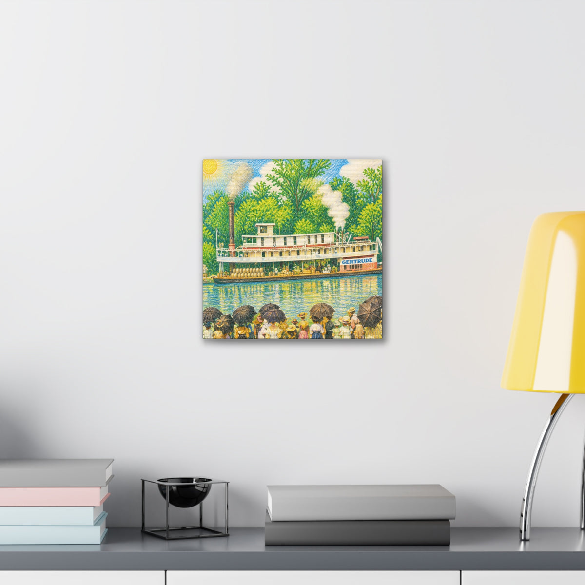 Steamboat Canvas Print — Vintage Riverboat Wall Art
