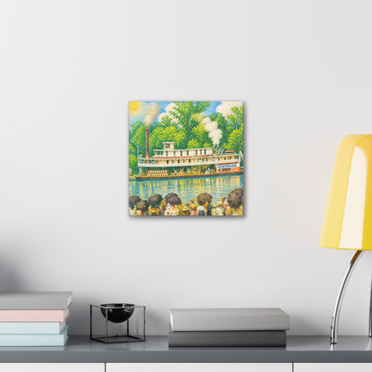 Steamboat Canvas Print — Vintage Riverboat Wall Art