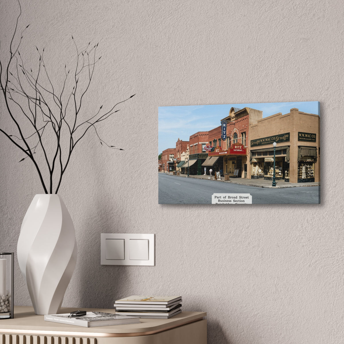 Bainbridge Georgia, Broad Street Main Street Canvas Vintage Wall Art