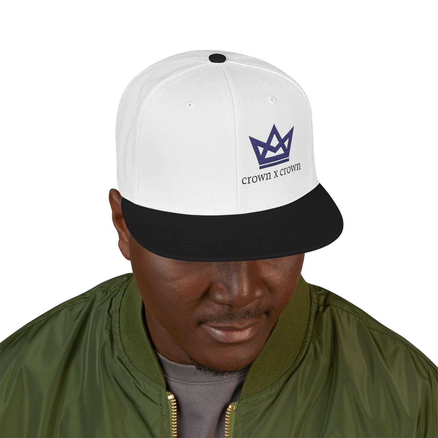 Embroidered Crown Snapback Hat — 'Crown x Crown' Streetwear Cap