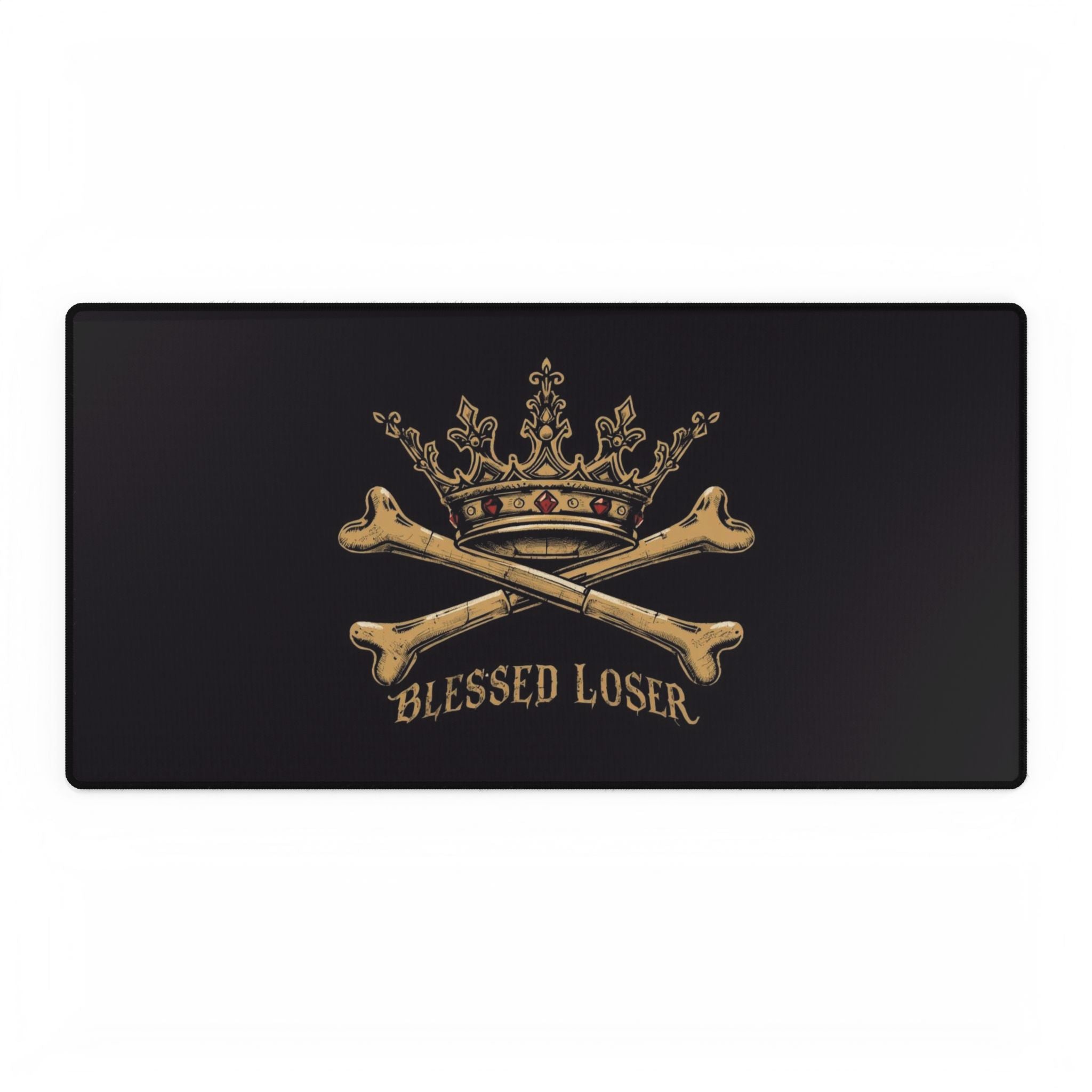 Crown & Bones Desk Mat - Blessed Loser Vintage gaming pad