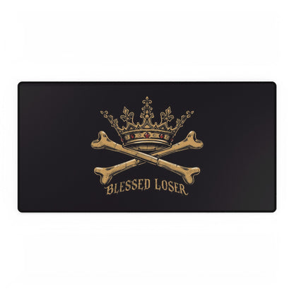 Crown & Bones Desk Mat - Blessed Loser Vintage gaming pad