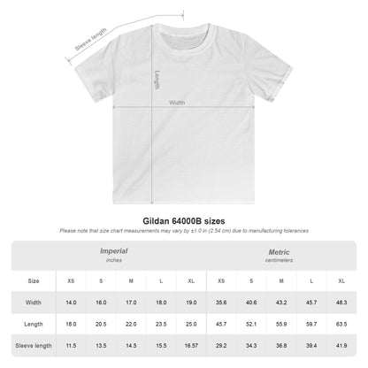 Kids Tee — 'FASTT' Soccer Ball with Crown Graphic Youth футболка size chart for accurate fitting and sizing information.