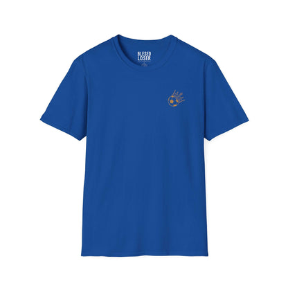 Blessed to Lose, Honored to Win T-Shirt in royal blue with a soft feel and stylish back graphic.