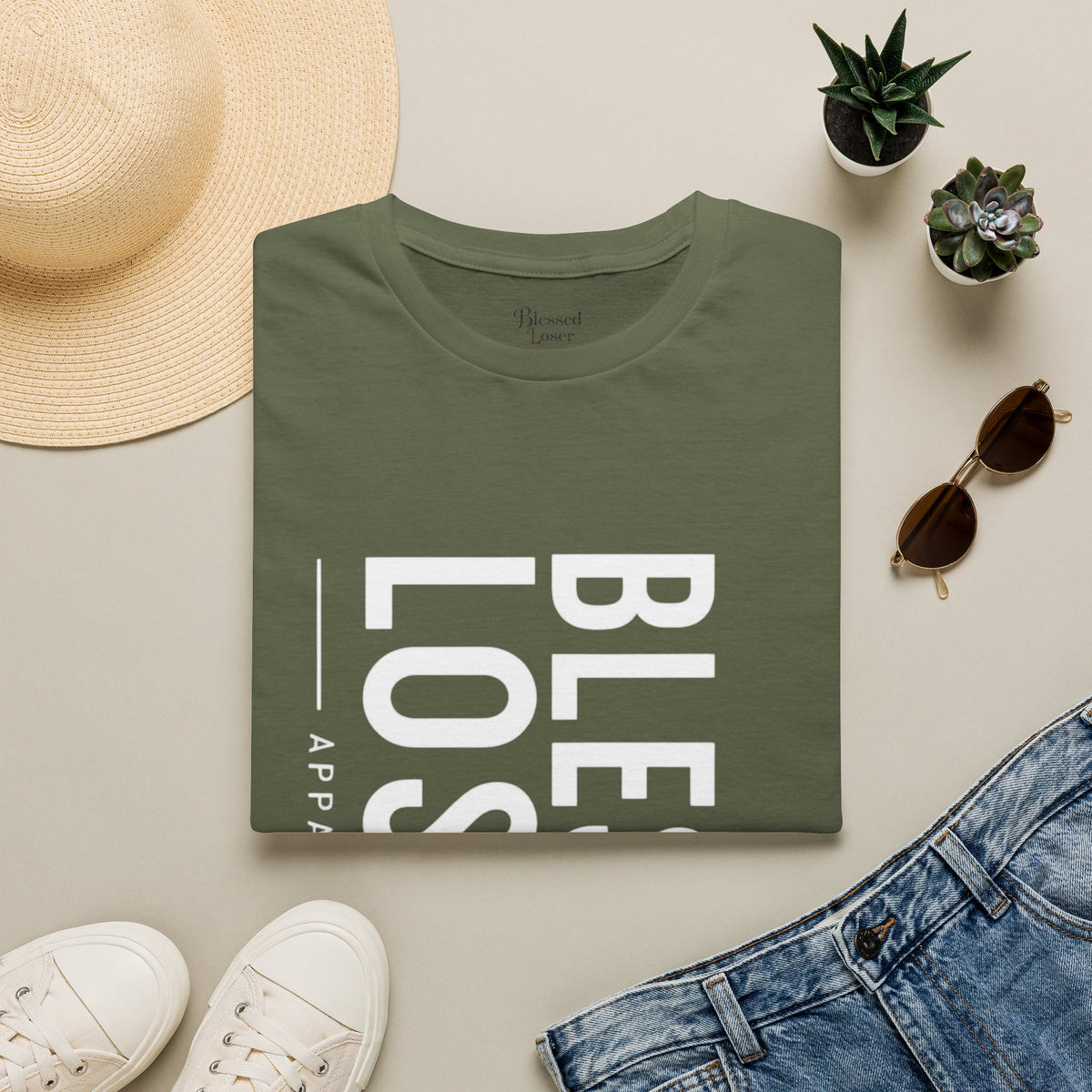 Blessed Loser T-Shirt | Vertical Bold Text Graphic Tee