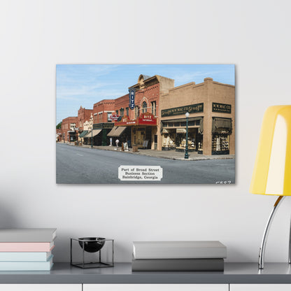 Bainbridge Georgia, Broad Street Main Street Canvas Vintage Wall Art
