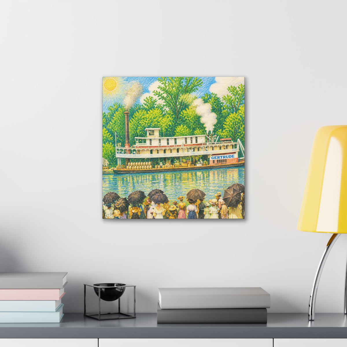 Steamboat Canvas Print — Vintage Riverboat Wall Art