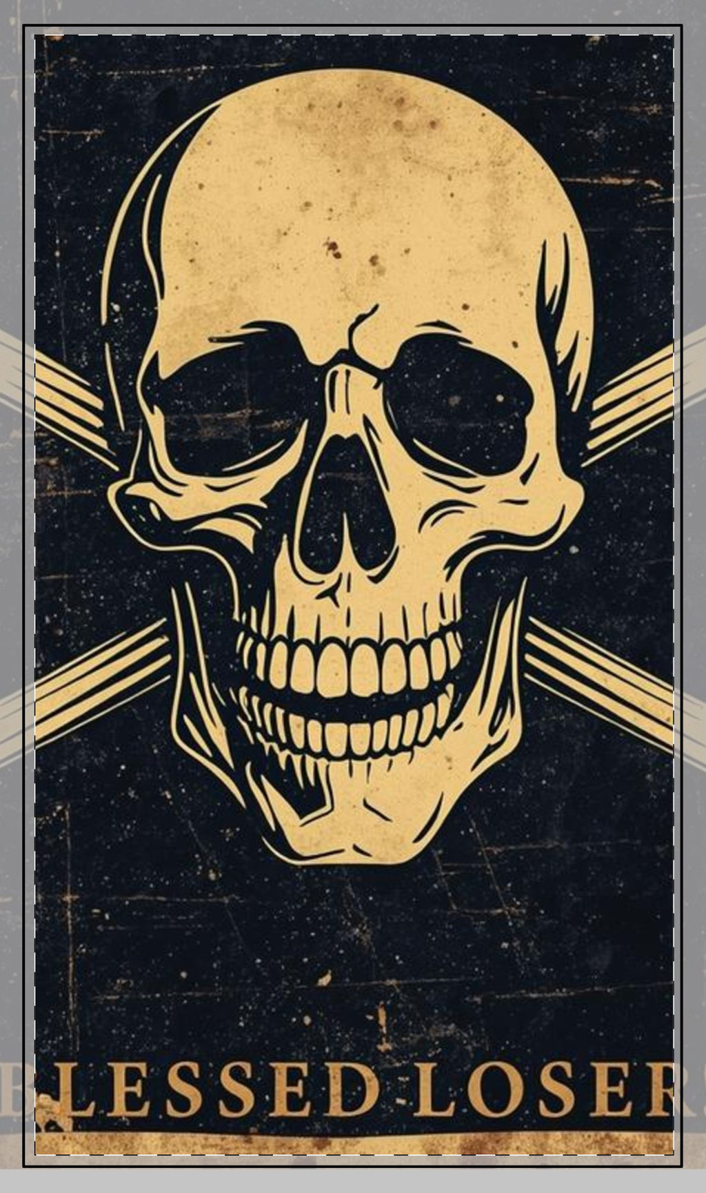 Blessed Loser Skull Desk Mat — Stitched Edge Gaming Mouse Pad