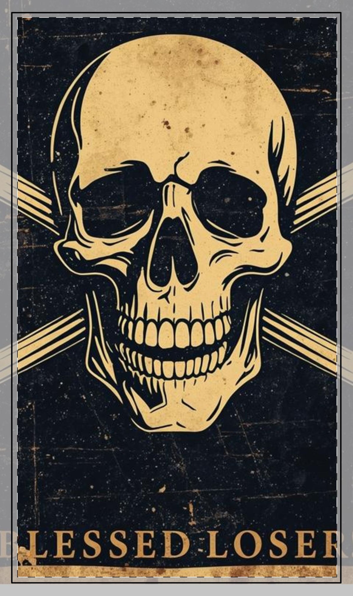 Blessed Loser Skull Desk Mat — Stitched Edge Gaming Mouse Pad