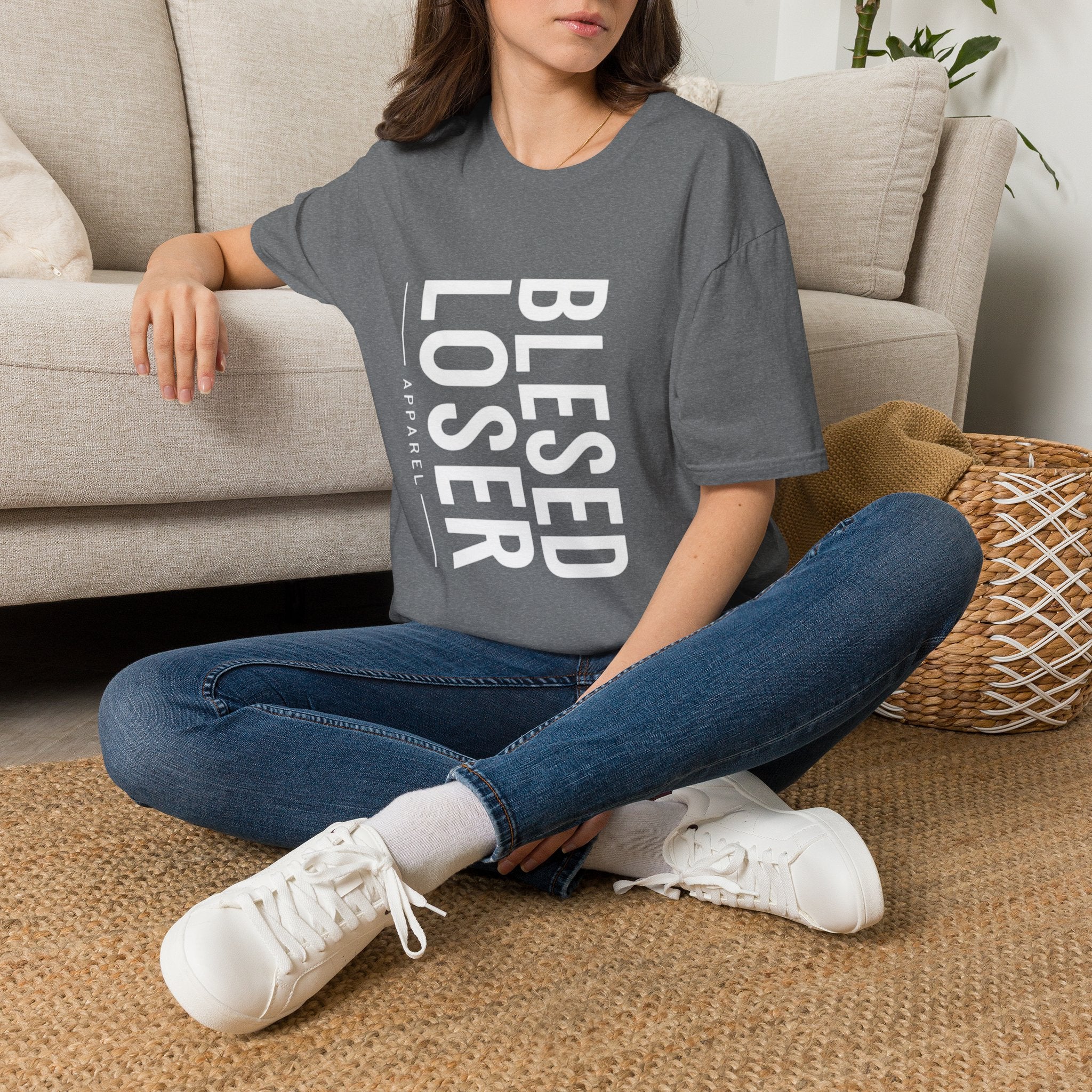 Blessed Loser T-Shirt | Vertical Bold Text Graphic Tee
