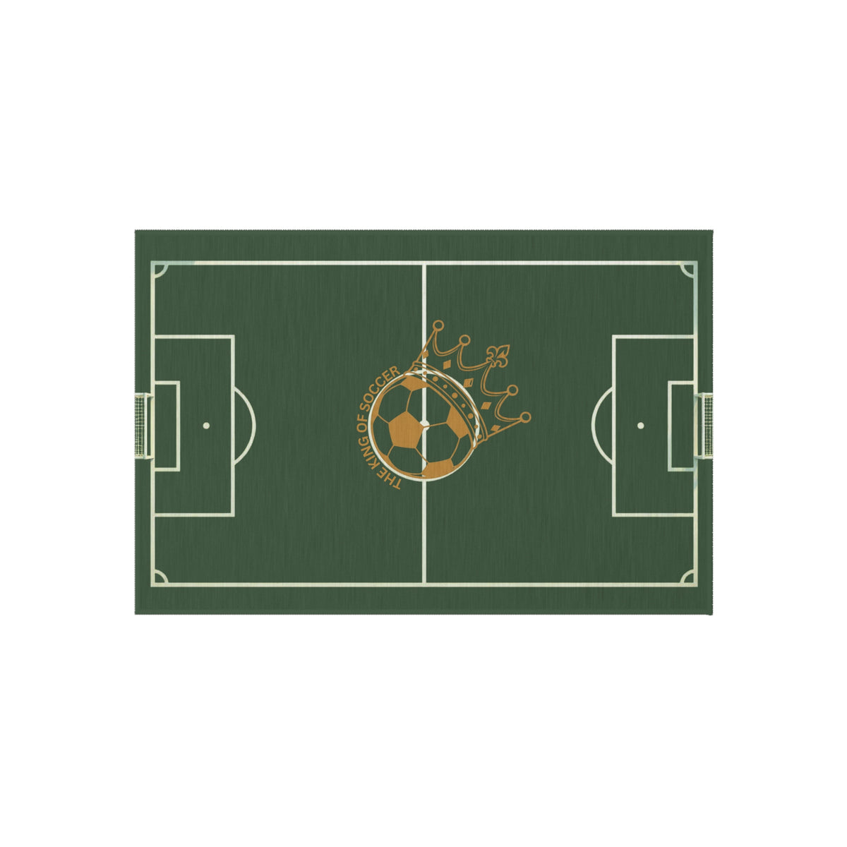 Soccer Field Outdoor Rug — Crowned Soccer Ball Design for Patio & Game Rooms