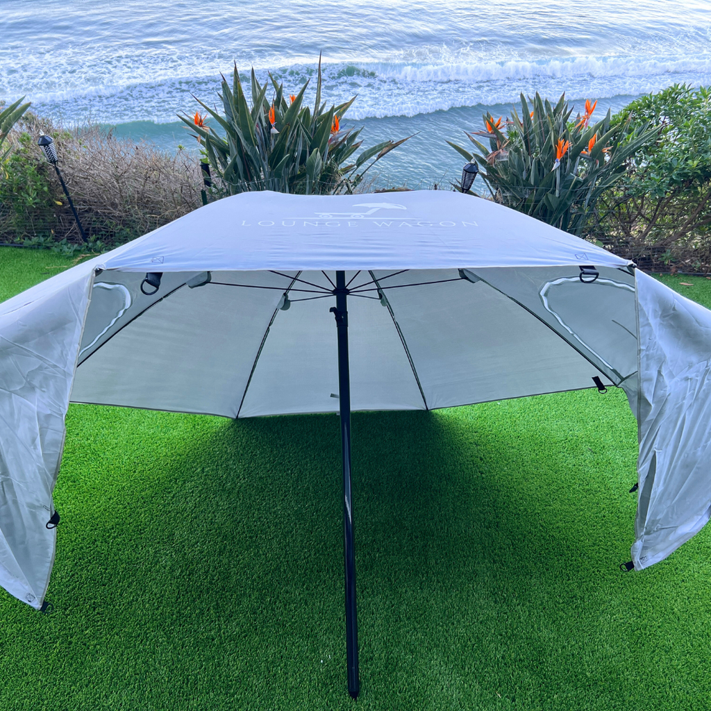 Lounge Wagon 7ft XL Sports Umbrella with UPF 50+ Shielding & Storage