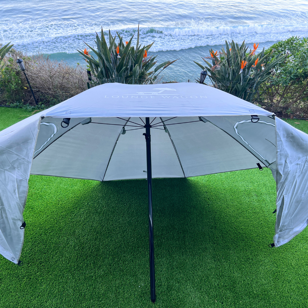 Lounge Wagon 7ft XL Sports Umbrella with UPF 50+ Shielding & Storage