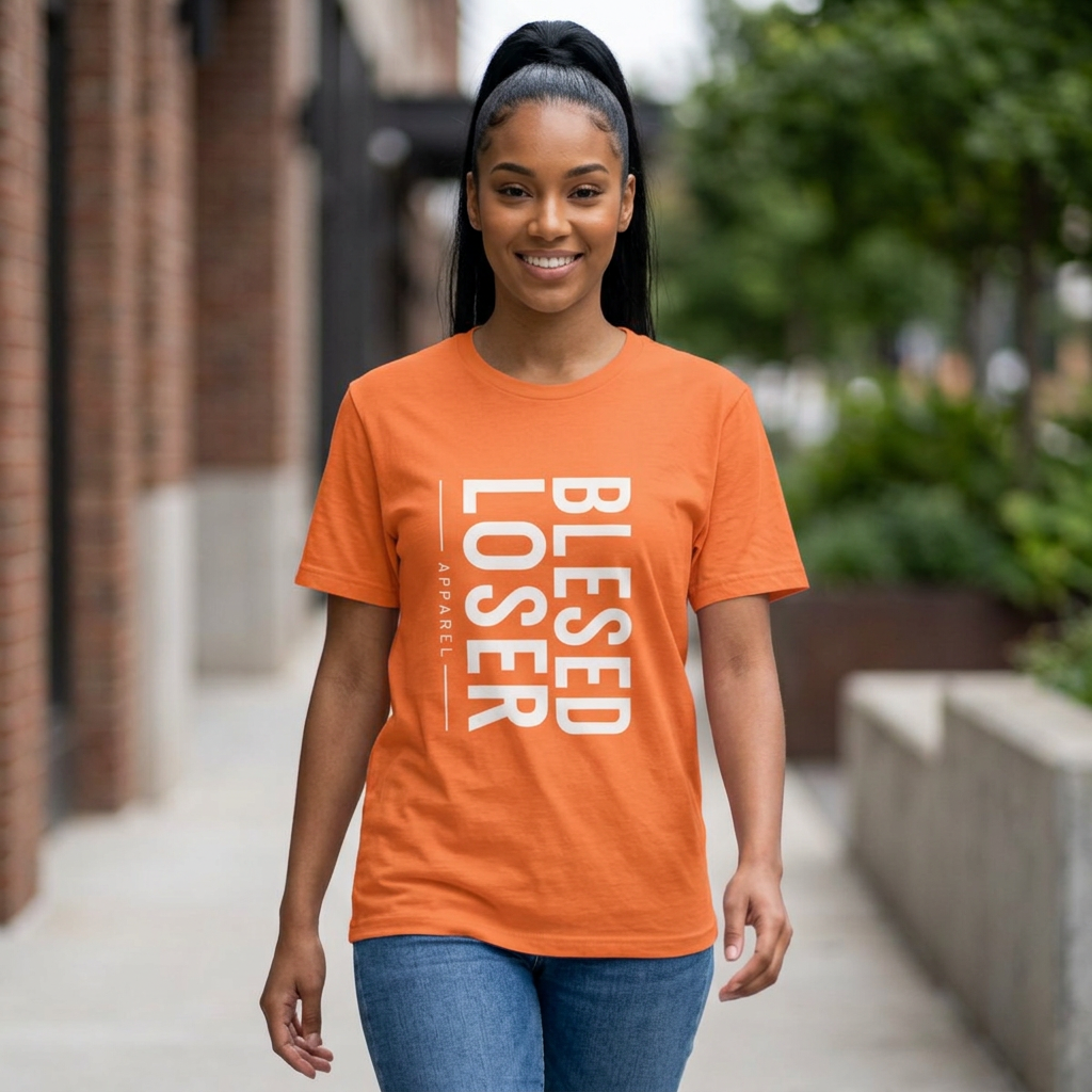 Blessed Loser T-Shirt | Vertical Bold Text Graphic Tee