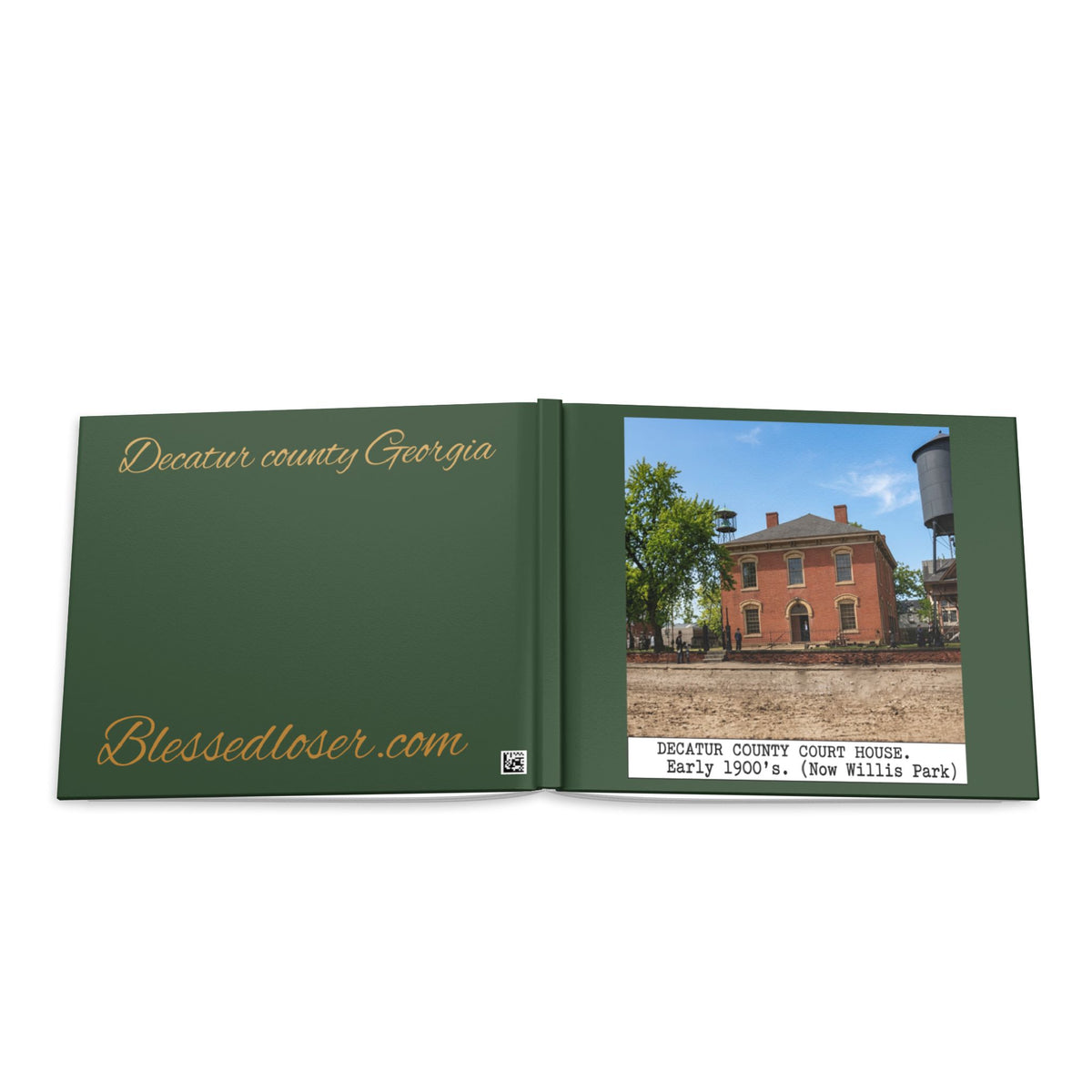 Decatur County Courthouse vintage Photo Book Hardcover | Historic Willis Park, Early 1900s