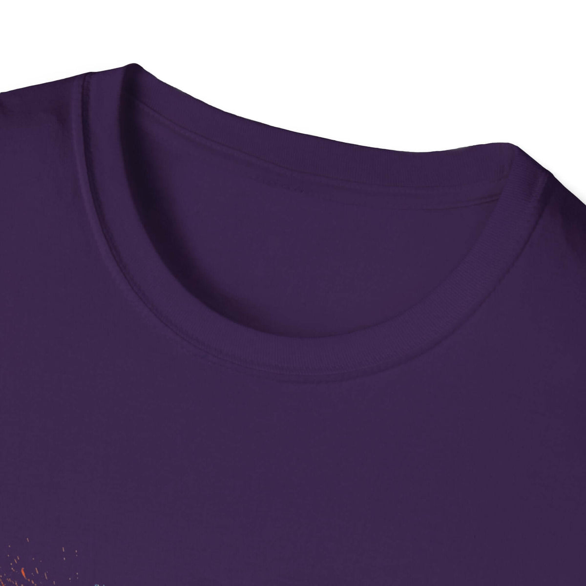 Soccer Splash T-Shirt — "Play Hard, Live" Colorful Football Graphic crew neckline detail.