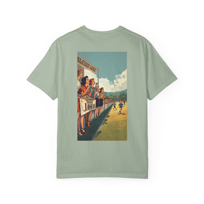 Blessed Loser Graphic T-Shirt, Retro Sports Tee, Casual Unisex Apparel, Comfort Colors in Bay color with vibrant design.