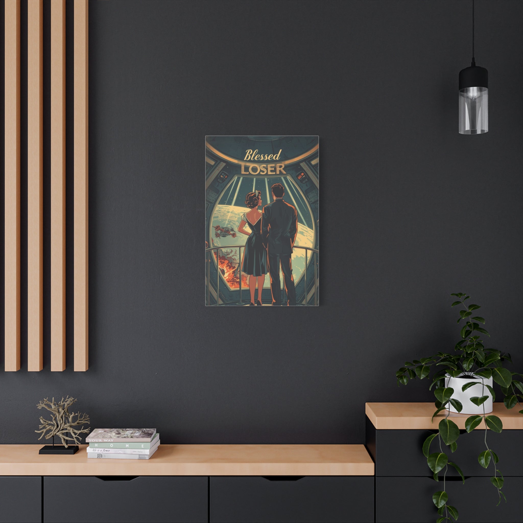 Blessed Loser Canvas Art | Vintage Space Wall Decor