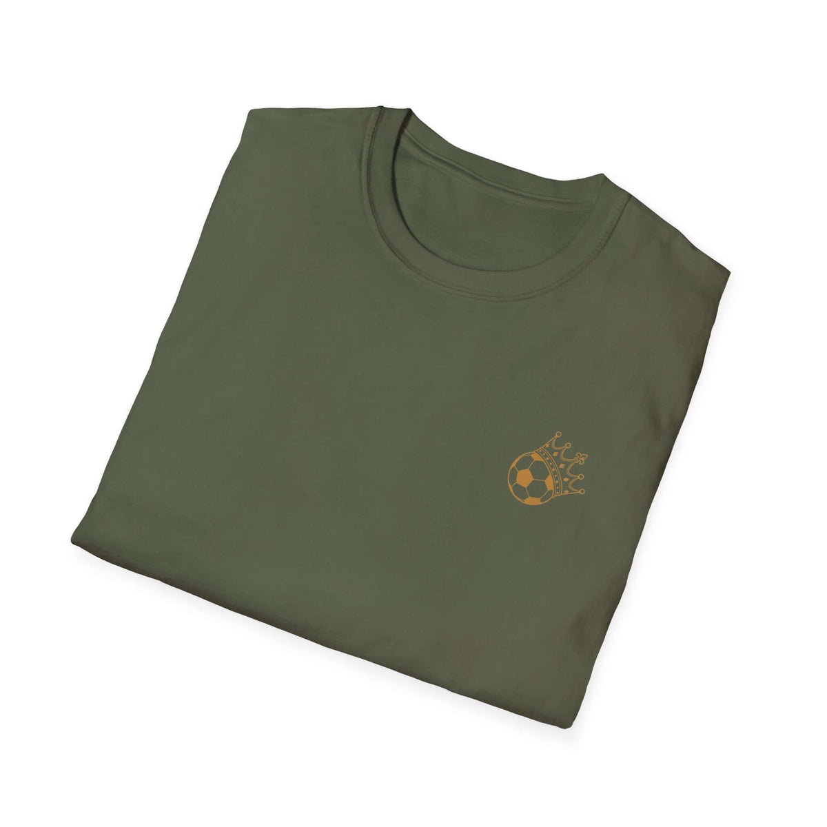 Soccer Dad T-Shirt — Retro Soccer Dad Tee, Father’s Day Gift in olive green fabric with soccer design.