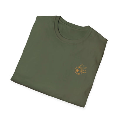 Soccer Dad T-Shirt — Retro Soccer Dad Tee, Father’s Day Gift in olive green fabric with soccer design.