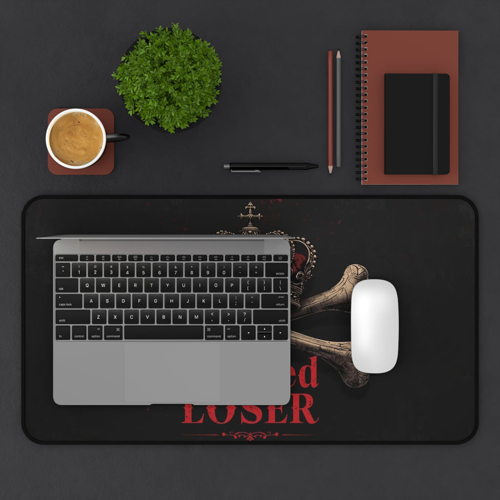 Crown Skull Desk Mat - Blessed Loser Gaming Mouse Pad
