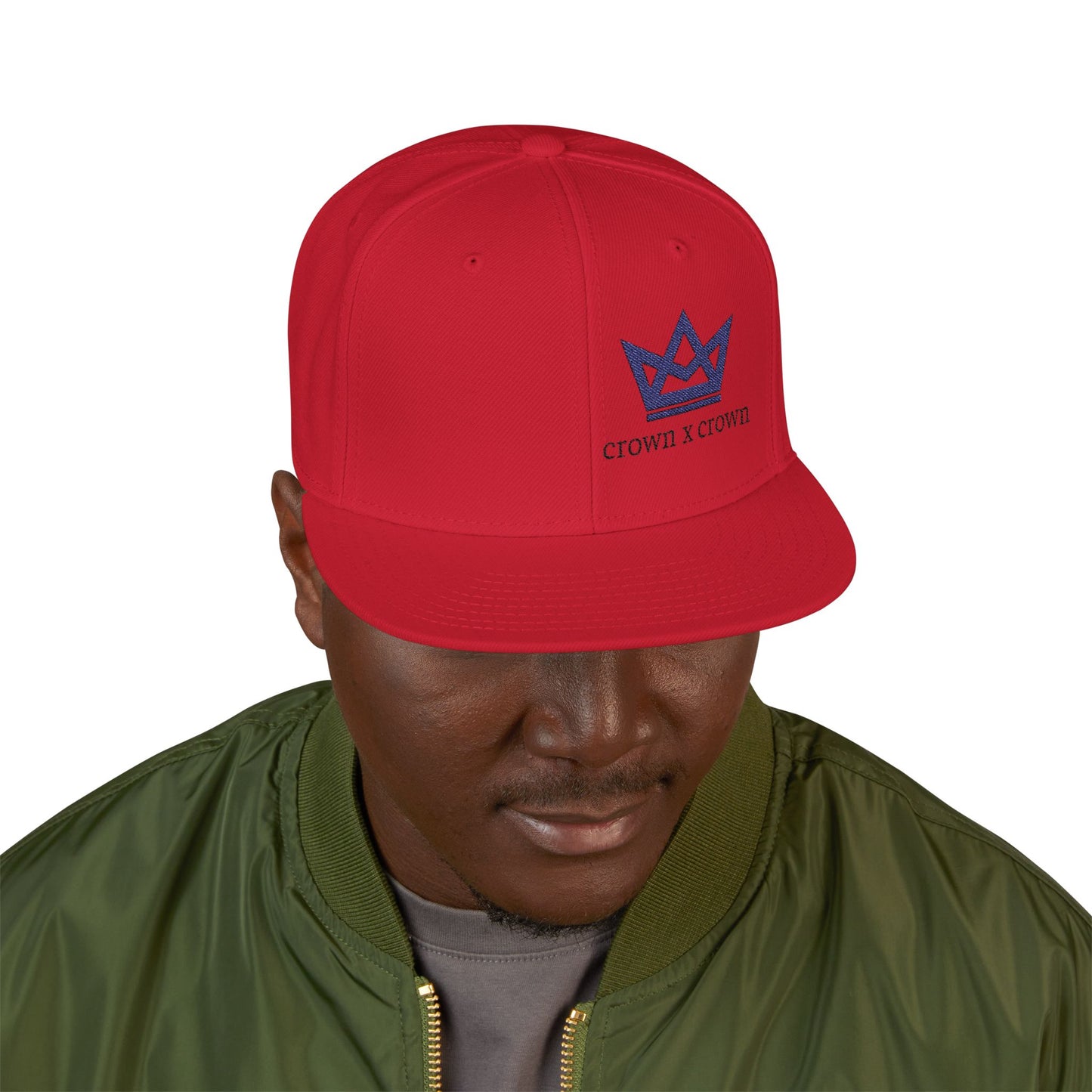 Embroidered Crown Snapback Hat — 'Crown x Crown' Streetwear Cap