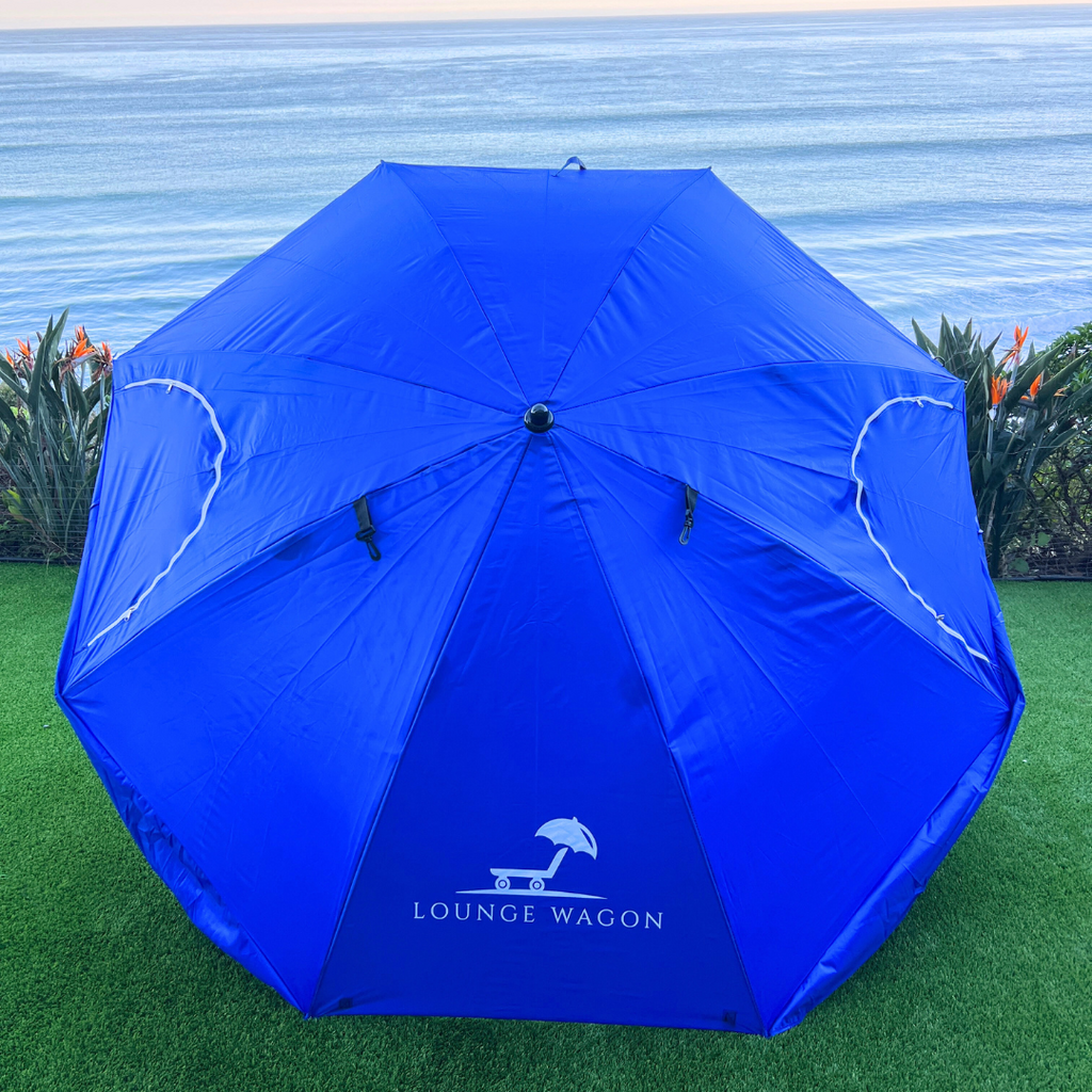 Lounge Wagon 7ft XL Sports Umbrella with UPF 50+ Shielding & Storage